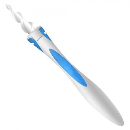 Meidong Ear Wax Removal Tool Smart Spiral Swab Q Grips Earwax Remover Ear Wax Cleaner Cleaning Spiral Heads Earwax Remover Ear Wax Remover KIT Safe Soft Silicone with 16 Replacement Tips